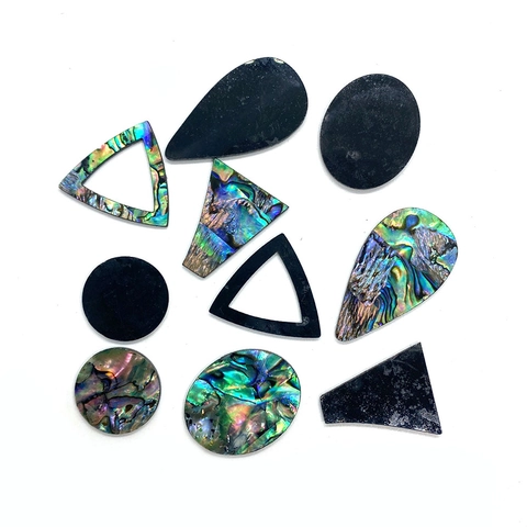 Natural Abalone Shell Iridescent Geometric Beads Round Triangle Shapes For DIY Jewelry Making Accessories Handcrafted