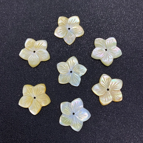 Natural Seawater Carved Flower Shell Beads Elegant Mother Of Artificial Pearl Loose Beads For DIY Jewelry Making Necklace Accessories