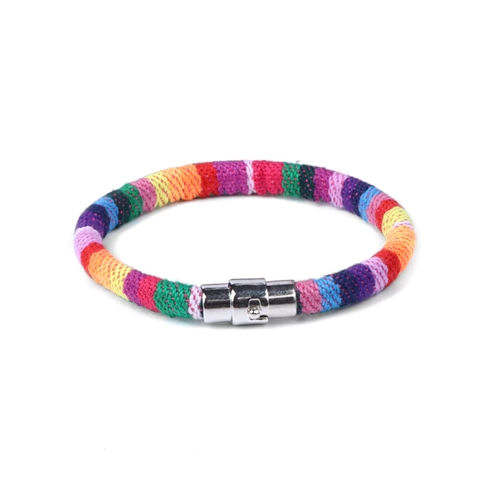 Handgemaakte Boheemse Geweven Armband Voor Mannen Vrouwen Kleurrijke Stoffen Touw Armband Met Magneetsluiting Etnische Strandstijl Mode Sieraden Accessoires Cadeau
