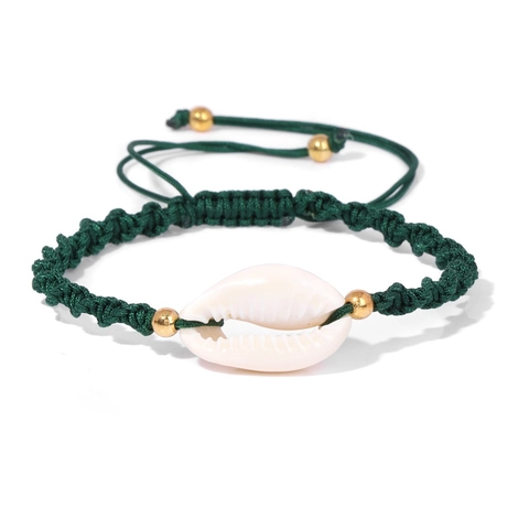 Bohemian Handgefertigt Geflochtenes Muschel Armband Verstellbar Strand Meeres Schmuck Für Damen Kauri Muschel Schnur Handkette Geschenk