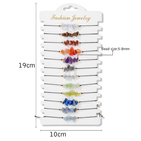 Handmade Woven Adjustable Rope Bracelet Natural Stone Chip Beads Alloy Charm Friendship Jewelry For Women Men