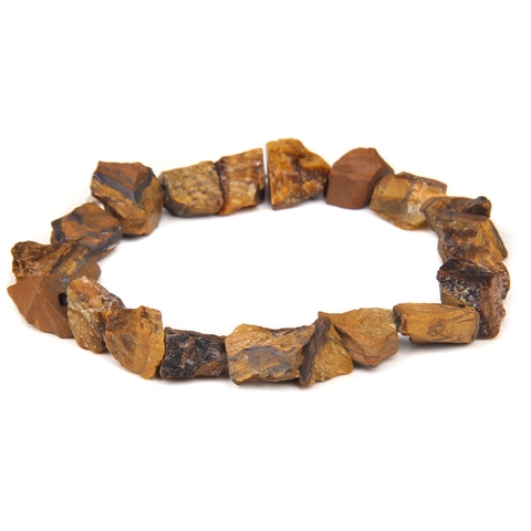 Natural Raw Stone Beaded Bracelet Men Women Vintage Irregular Agate Crystal Handwoven Elastic Bracelet Unisex Jewelry Gift