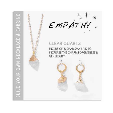 Set Collana e Orecchini in Pietra Naturale Ciondolo Geometrico in Lega Stile Letterario Gioiello di Moda per Donna