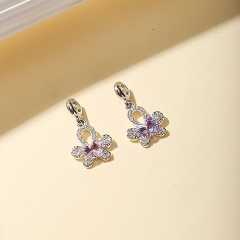 DIY Alloy Crystal Rhinestone Charms Pendants For Jewelry Making Bracelet Necklace Butterfly Heart Bear Rabbit Fishtail Enamel Jewelry Findings Handcraft Women Girl