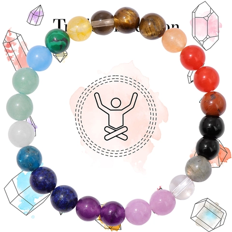 Natural Stone Beaded Bracelet With Teacher Gift Card Tiger Eye Amethyst Elastic String Jewelry Bracelet For Women Men Gift