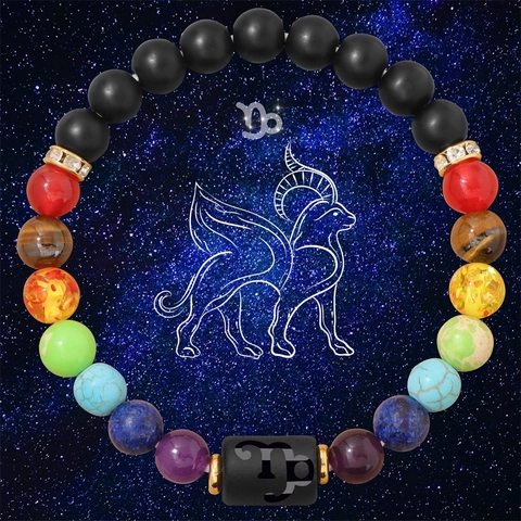 Bracciale in Pietra Naturale con Perline per Uomo Donna Agata Opaca Segni Zodiacali Braccialetto Elastico Gioielli Fatti a Mano Regalo di Compleanno