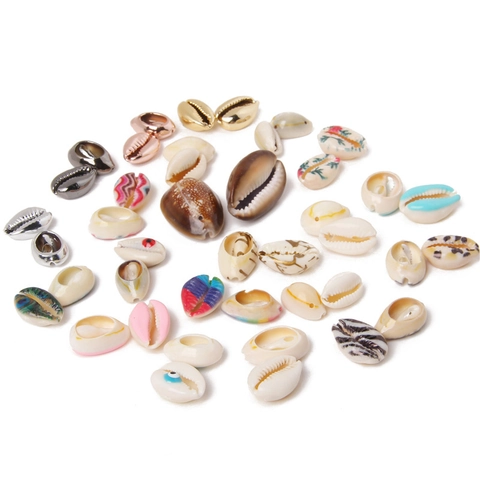 Natural Cowrie Shell Beads For Jewelry Making DIY Bracelet Necklace Findings Electroplated Sea Shell Charms Accessory