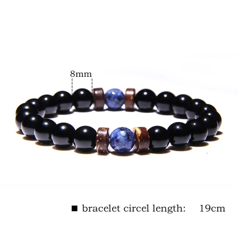 Bracciale da Uomo con Perline in Legno di Cocco Pietra Lavica Vulcanica Imitazione Ossidiana Occhio di Tigre Energia Yoga Bracciale Elastico Fatto a Mano per Uomo Donna Gioielli