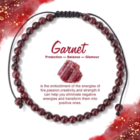 Naturstein Handgeflochtenes Armband Für Damen Herren Verstellbare Heilkristall Amethyst Granat Citrin Armband Mit Karte Geschenk Schmuck