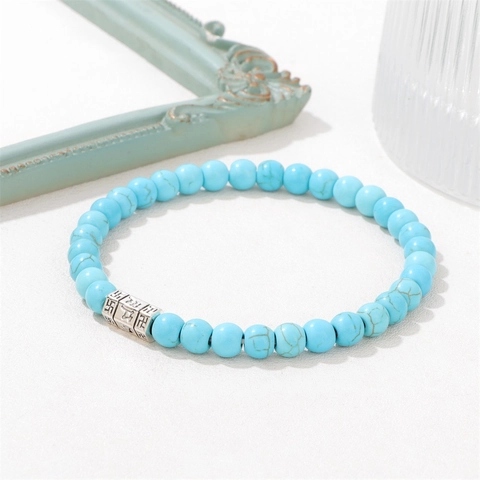 Natural Stone Bracelet Mantra Beads Agate Crystal Healing Yoga Meditation Stretch Bracelet For Women Men Fashion Jewelry