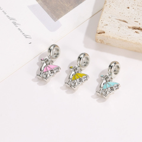 Alloy Cartoon Dinosaur Dragon Pendant Charm Enamel Animal Drip Oil For DIY Bracelet Necklace Jewelry Making Accessory Women
