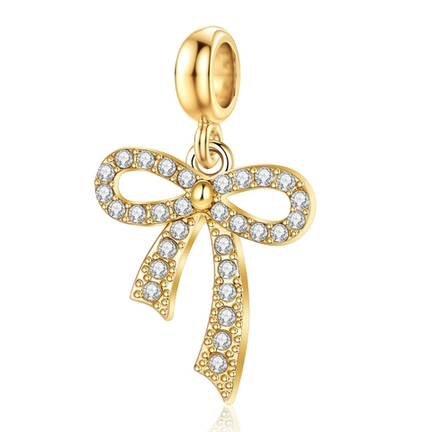 Colgante de Lazo de Aleación Con Strass Joyería DIY Amuleto de Lazo Chapado en Oro para Hacer Pulseras Collares Joyería de Mujer