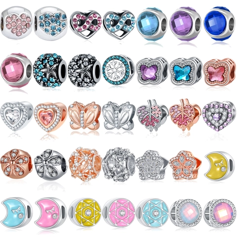 DIY Bijoux Breloques en Alliage Strass Colorés Émail Cœur Papillon Étoile Lune Design pour Création de Bracelets Femme Apprêts Bijoux