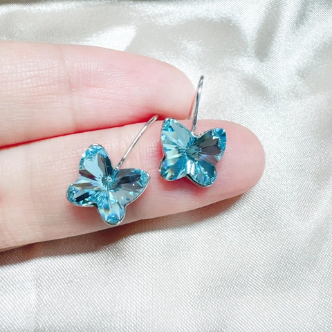 Vintage Französischer Stil Schmetterling Ohrhänger Für Damen Künstlicher Kristall Eingelegt Strass Anhänger Ohrringe