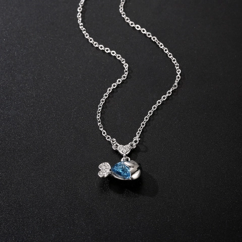 Kleine Fisch Kristall Herz Anhänger Halskette Für Damen Legierung Strass Tier Choker Valentinstag Geburtstag Schmuck Geschenk