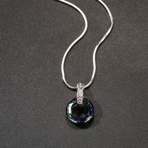 Elegante Collar De Colgante De Aleación De Cristal Artificial Para Mujer Joyería De Cadena De Clavícula Brillante Regalo Día De La Madre Accesorios De Moda