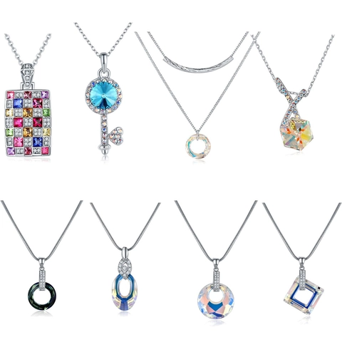 Elegante Collar De Colgante De Aleación De Cristal Artificial Para Mujer Joyería De Cadena De Clavícula Brillante Regalo Día De La Madre Accesorios De Moda