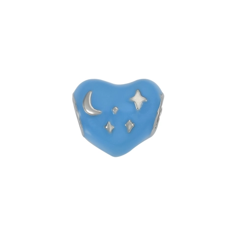 Legierung Tropföl Herz Charm Perle Mit Mond Stern Muster Blau Rot Emaille Zwischenperlen Für DIY Armband Halskette Schmuckherstellung