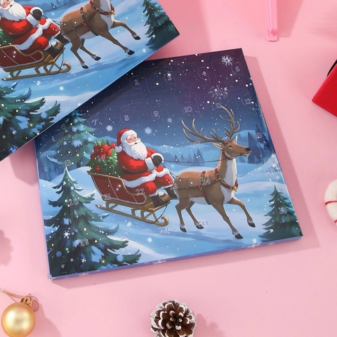 Blau Weihnachten Adventskalender DIY Schmuck Legierung Perlen Anhänger Halskette Armband Geschenk Kollektion Damen Mädchen