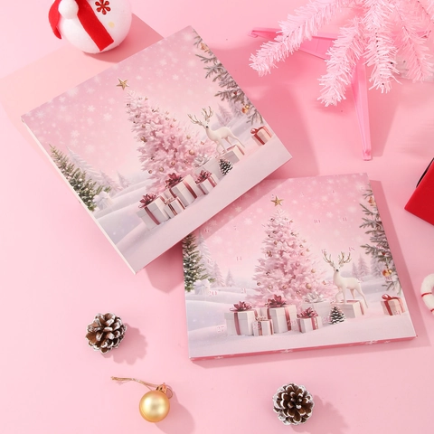 Roze Paars DIY Sieradenset Armband Ketting Kit Kerst Adventskalender Met Hart Sneeuwvlokken Bedels Voor Meisjes Vrouwen