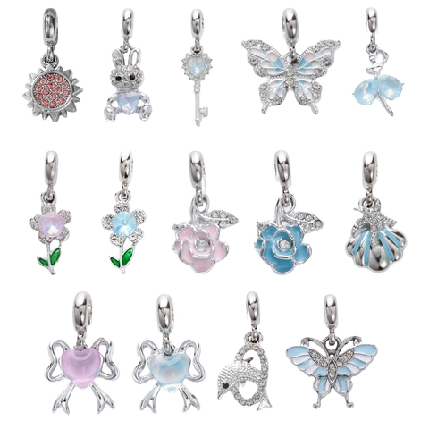 Legering Emaille Vlinder Bloem Dier Hart Charms DIY Sieraden Accessoires Hangers Voor Armband Ketting Telefoonketting