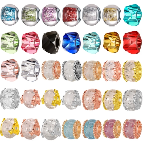 Perles en Verre de Résine Colorées DIY Style Pastoral Matériel d'Artisanat Fait à la Main Breloques en Pétales de Fleurs pour Fabrication de Bijoux Bracelet Collier
