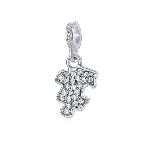 Fashion Alloy Rhinestone Puzzle Piece Pendant Charm For DIY Necklace Bracelet Making Women Minimalist Jewelry Accessories Gift