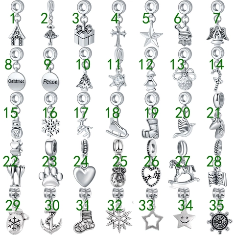Breloques DIY de Noël en Alliage Argenté Père Noël Renne Flocon de Neige Sapin Pendentifs Pour Création Bijoux Bracelet Collier
