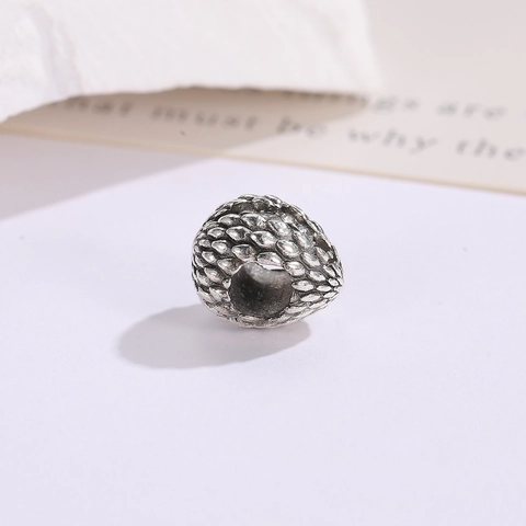 Alloy Dragon Egg Loose Beads For DIY Bracelet Magic Cartoon Scale Pattern Zirconia Charm Beads Jewelry Making Accessories