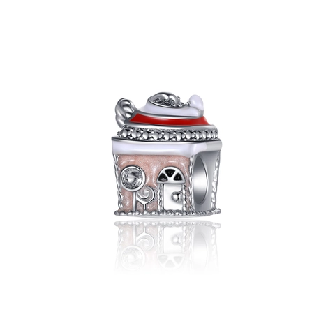 Christmas Candy House Alloy Enamel Charm Bead For DIY Jewelry Making Bracelet Necklace Festive Cartoon Gift