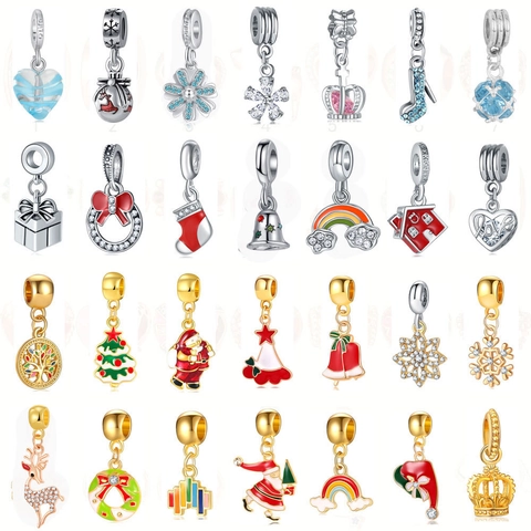 DIY Alliage Émail Strass Noël Charms Arc-En-Ciel Couronne Cœur Pendentif Pour Bracelet Collier Fabrication De Bijoux Cadeau