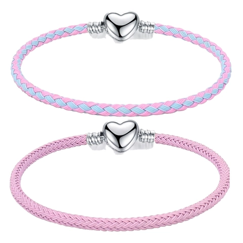Gevlochten Koord Armband Met Hartsluiting Voor Dames Heren Gekleurde Gevlochten String Basisketting Voor Charms Sieraden Cadeau