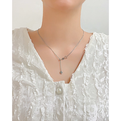 Collar Con Colgante de Corazón de Acero de Titanio Minimalista para Mujer Gargantilla de Cadena Fina Ajustable Joyería Regalo Oro Plata
