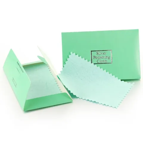 Silver Polishing Cloth Set Mint Green Envelope Packaging High Quality Cotton Cleaning Cloth For Jewelry Care Maintenance Tool