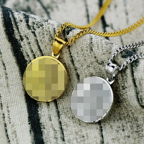Vintage Stainless Steel Jesus Virgin Mary Round Medal Pendant Necklace For Men Hip Hop Streetwear Religious Jewelry Gift