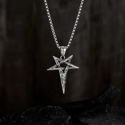 Vintage Gothic Alloy Cross Pendant Necklace For Men Women Punk Rock Skull Rose Lava Design Streetwear Fashion Jewelry Gift