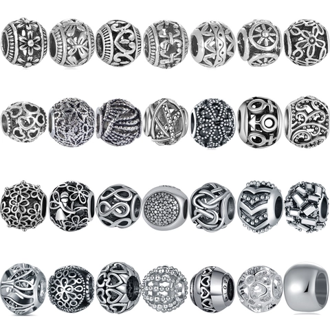 Perles Charms Vintage en Alliage Creux Fleur Cœur Infini Rétro Argenté pour DIY Création de Bijoux Accessoires Bracelet Femme