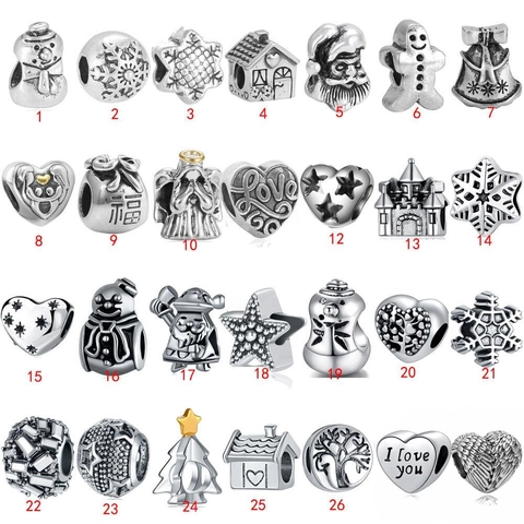 Legierung Altsilber Weihnachten Schneemann Schneeflocke Santa Baum Charms Für DIY Armband Herstellung Damen Schmuck Zubehör