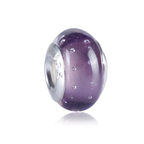 Handmade Murano Glass Charm Beads With S925 Silver Core Macaron Bubble Large Hole Beads For DIY Bracelet Necklace Jewelry Making Accessory