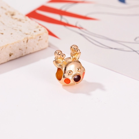 Weihnachten Rentier Cartoon Charm Vergoldete Legierung Emaille Elch Perle Für DIY Armband Halskette Schmuckherstellung