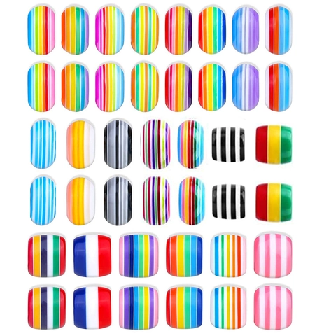 Rainbow Stripe Resin Beads Barrel Shape Loose Beads For Kids DIY Jewelry Making Handmade Bracelet Necklace Craft Accessories