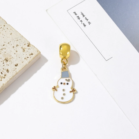 Weihnachts-Schneemann-Anhänger Emaille-Legierung-Anhänger Für Schmuckherstellung DIY-Armband-Halskette Winter Cartoon Urlaub Zubehör