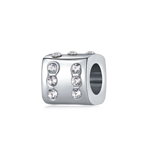Würfelförmige Legierung Charm Perle Mit Klaren Strasssteinen Für DIY Armband Schmuckherstellung Handgefertigte Telefonkette Zubehör