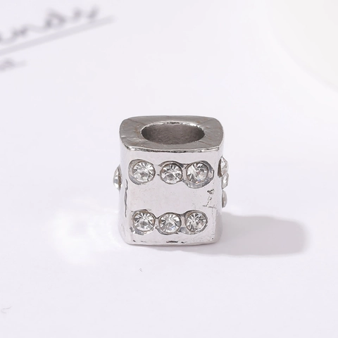 Würfelförmige Legierung Charm Perle Mit Klaren Strasssteinen Für DIY Armband Schmuckherstellung Handgefertigte Telefonkette Zubehör