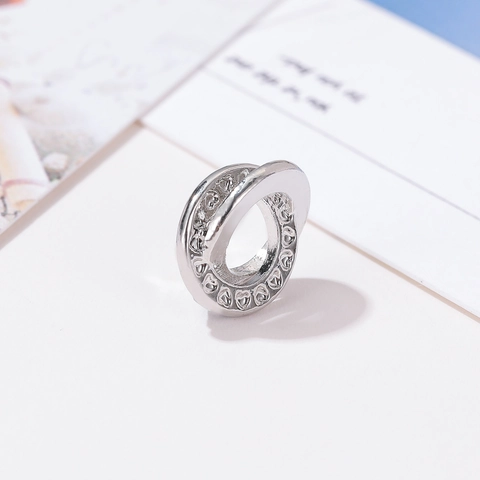 Cuentas de Aleación con Anillos Dobles Entrelazados y Patrón de Corazón Dijes para Joyería DIY Oro Rosa Plata Espaciadores Galvanizados para Pulseras Collares Fornituras de Joyería