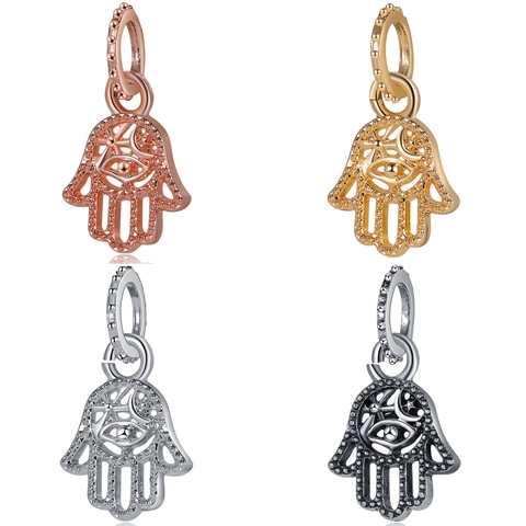 Colgante Mano de Fátima Ojo Turco para Creación de Joyas DIY Estilo Étnico Boho Aleación Calado Oro Plata Oro Rosa Negro Amuleto