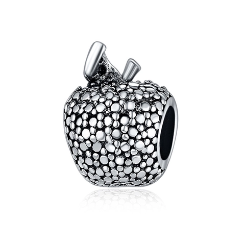 Vintage Legierung Apfel Perlen Silber Farbe Strukturierte Frucht Charms Für DIY Armband Halskette Weihnachten Schmuckherstellung Zubehör