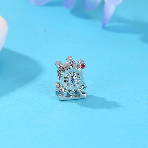 Pretpark Reuzenrad Charm Kraal Legering Strass Hanger Voor DIY Armband Ketting Sieraden Maken Accessoire