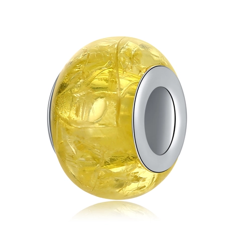 Crackle Resin Large Hole Beads Charms With Silver Metal Core For DIY Bracelet Necklace Making Macaron Color Craft Beads