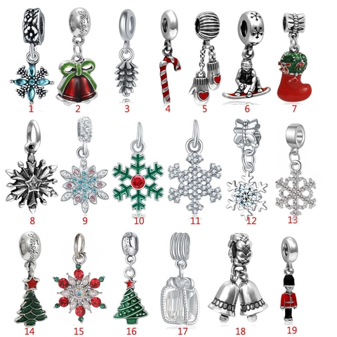 Breloques de Noël en Alliage Émaillé pour la Fabrication de Bijoux Sapin de Noël Flocon de Neige Cloche Pendentif DIY Bracelet Collier Accessoire Ornement Festif